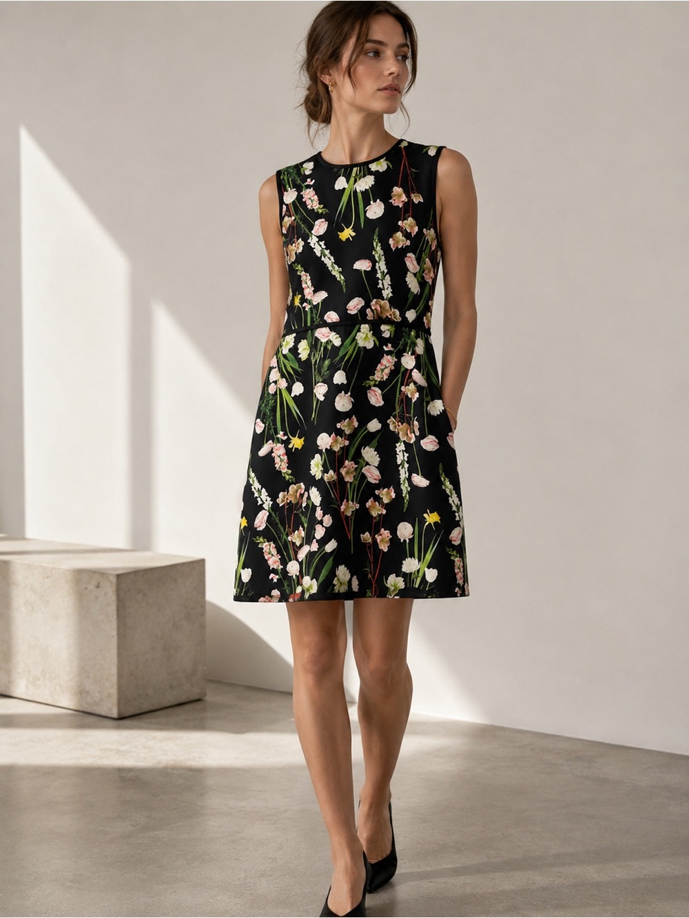Victoria Beckham for Target Floral Homecoming Dress Sleeveless Size M